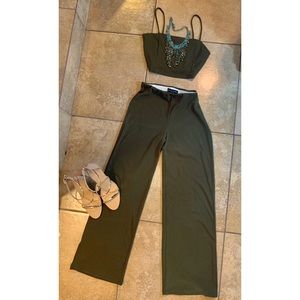 Two-Piece Green Pant Set
